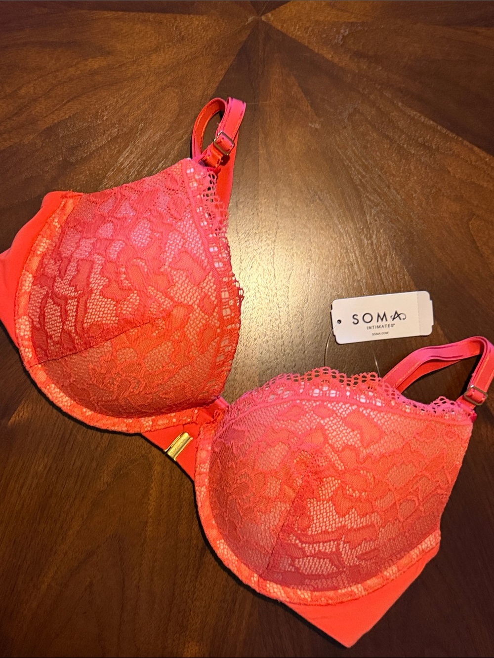 Soma embraceable enchanting lace front closure, push-up bra NEW 34D